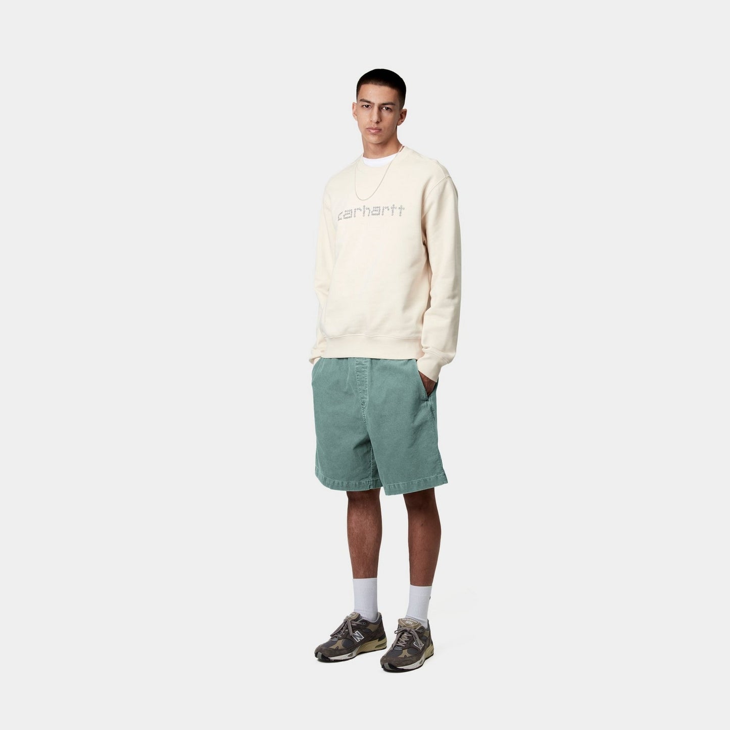 Reynold Corduroy Short | Silver Pine (dusky washed)