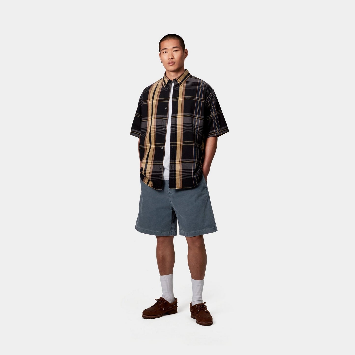 Reynold Corduroy Short | Dusky Blue (dusky washed)