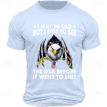 Letter Quotes & Sayings Eagle Sports Classic Casual Men's 100% Cotton Graphic T Shirt Black White Army Green Short Sleeve Crew Neck Shirt Summer Spring Clothing Apparel S M L XL XXL