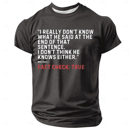 Men's T shirt Tee Letter Funny Crew Neck Clothing Apparel 3D Print Street Daily Short Sleeve Fashion Designer Military Style