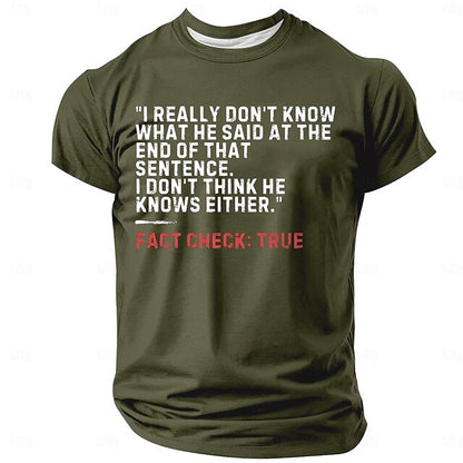 Men's T shirt Tee Letter Funny Crew Neck Clothing Apparel 3D Print Street Daily Short Sleeve Fashion Designer Military Style