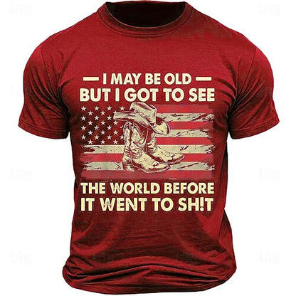 Letter Quotes & Sayings Eagle Sports Classic Casual Men's 100% Cotton Graphic T Shirt Black White Army Green Short Sleeve Crew Neck Shirt Summer Spring Clothing Apparel S M L XL XXL