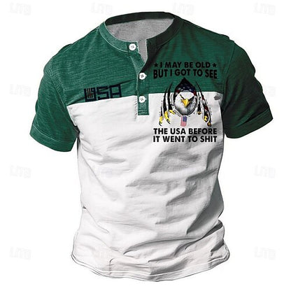 Letter Quotes & Sayings Eagle Sports Classic Casual Men's 100% Cotton Graphic T Shirt Black White Army Green Short Sleeve Crew Neck Shirt Summer Spring Clothing Apparel S M L XL XXL