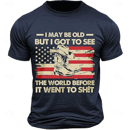 Letter Quotes & Sayings Eagle Sports Classic Casual Men's 100% Cotton Graphic T Shirt Black White Army Green Short Sleeve Crew Neck Shirt Summer Spring Clothing Apparel S M L XL XXL